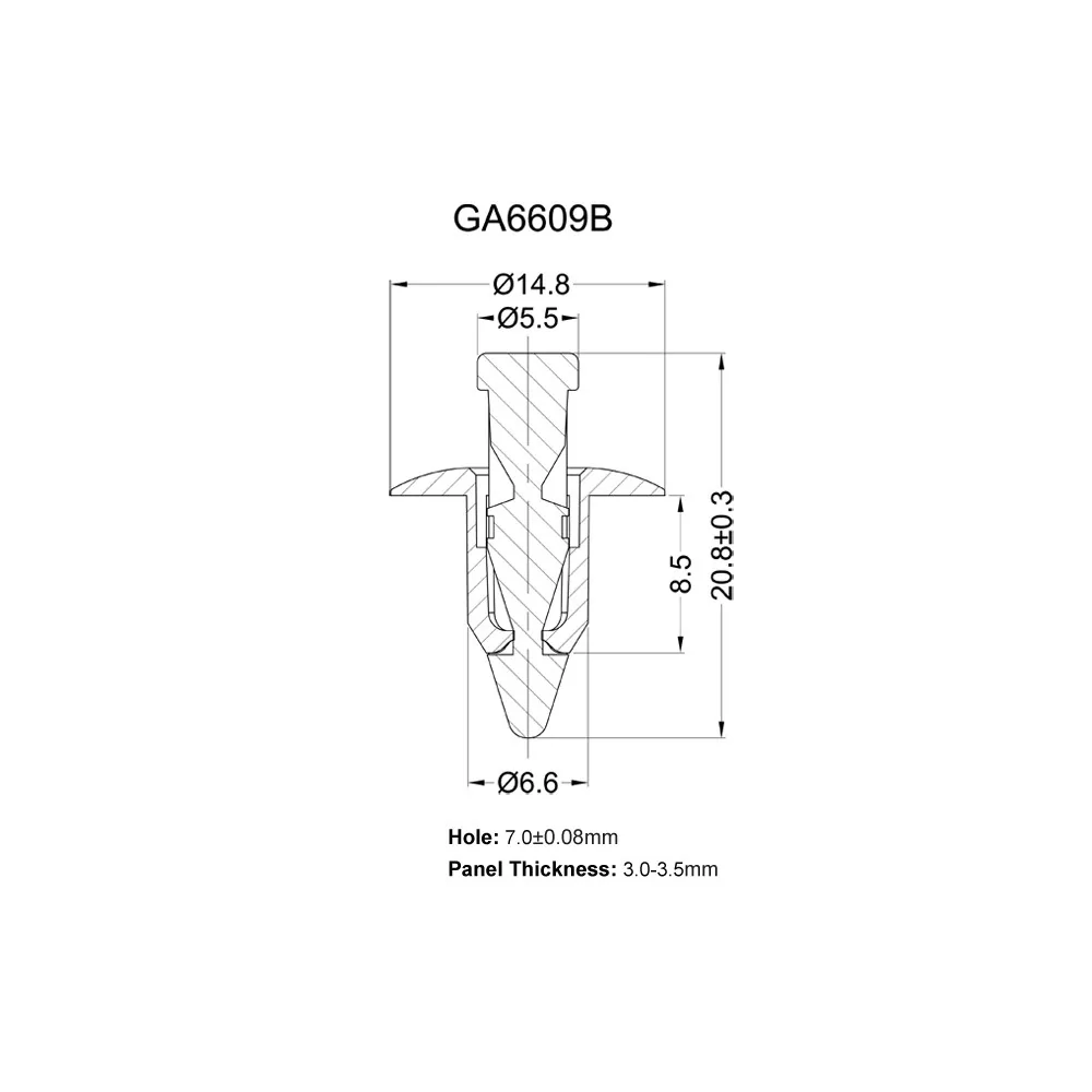 GA6609B - Remaches de presión | Gecko Fastener GmbH