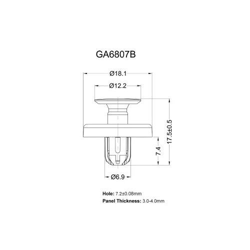 GA6807B - Remaches de presión | Gecko Fastener GmbH
