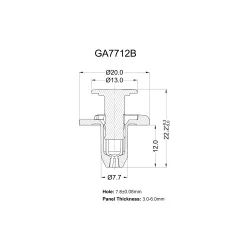 GA7712B - Rivets de verrouillage à poussoir | Gecko Fastener GmbH 2