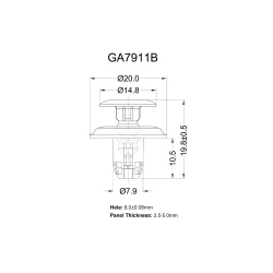 GA7911B - Rivets à verrouillage par pression | Gecko Fastener GmbH 2