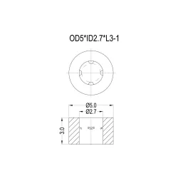 OD5*ID2.7*L3-1 - Entretoise ronde en nylon | Gecko Fastener GmbH 2
