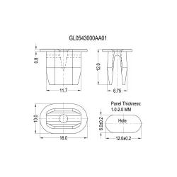 GL054 - Dado a scatto, ovale | Gecko Fastener GmbH 2
