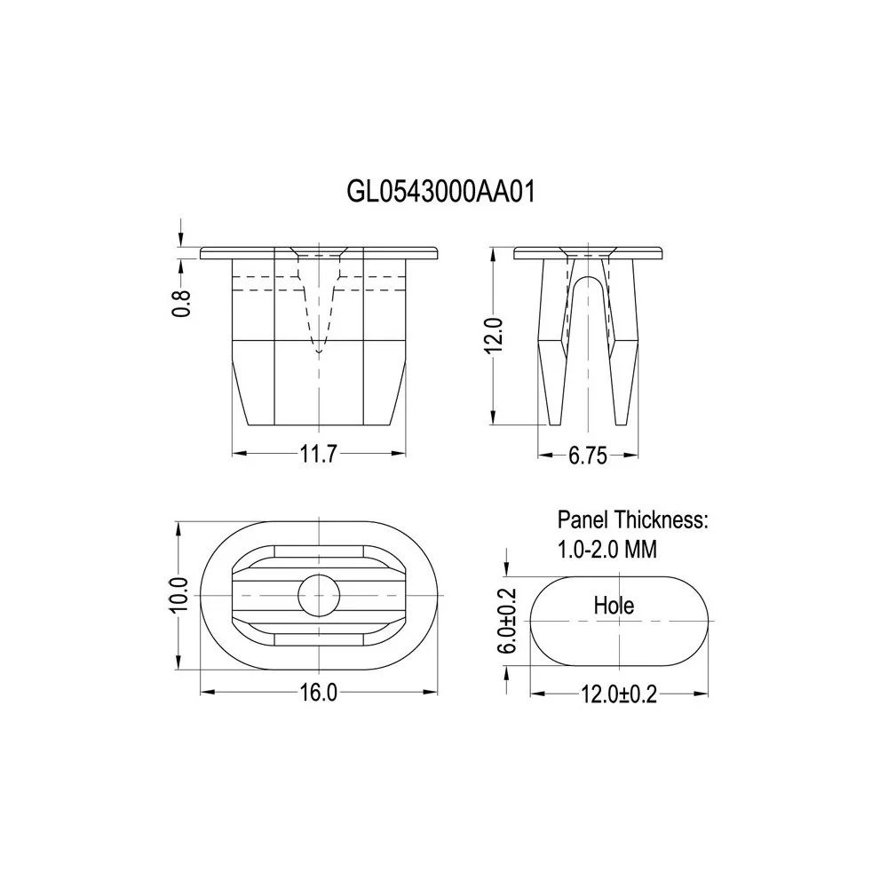 GL054 - Klipmoer, ovaal | Gecko Fastener GmbH