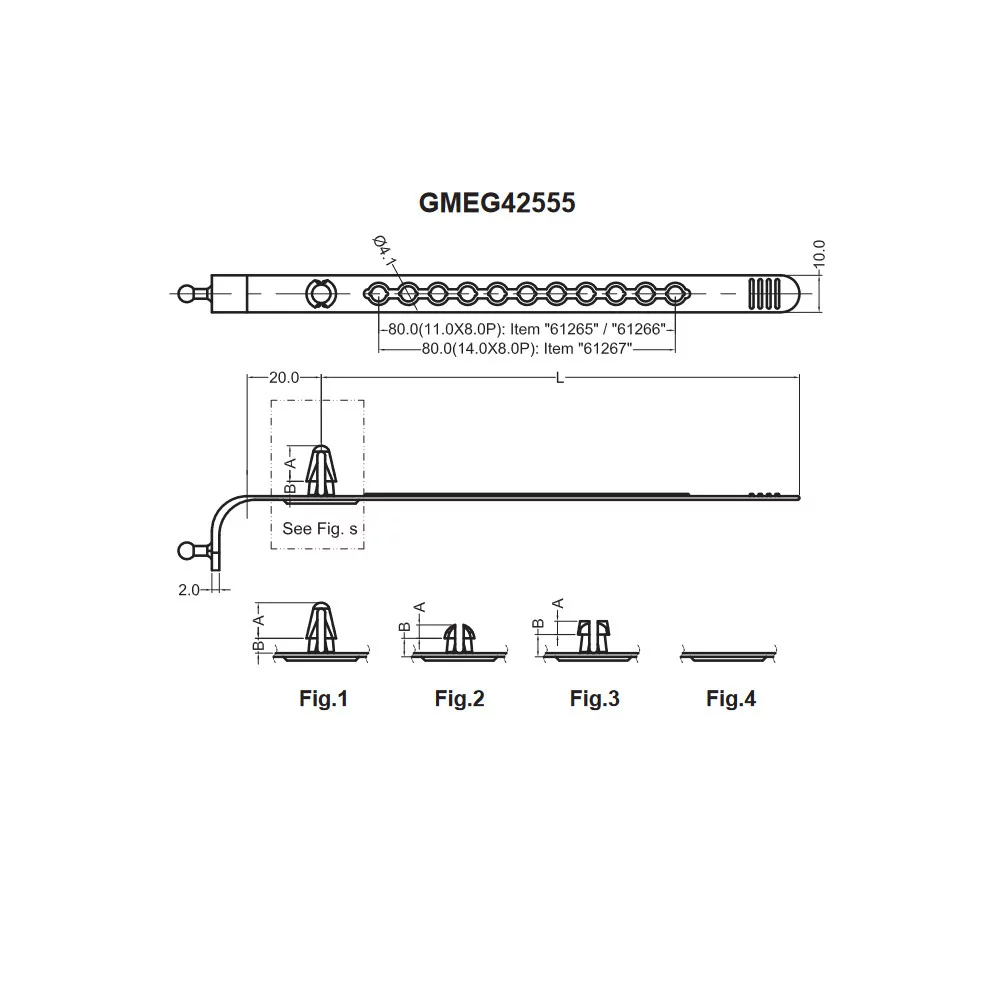GMEG42555 - Tie On Push Mount Cable Ties