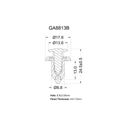 GA8813B - Push Lock Rivets | Gecko Fastener GmbH 2