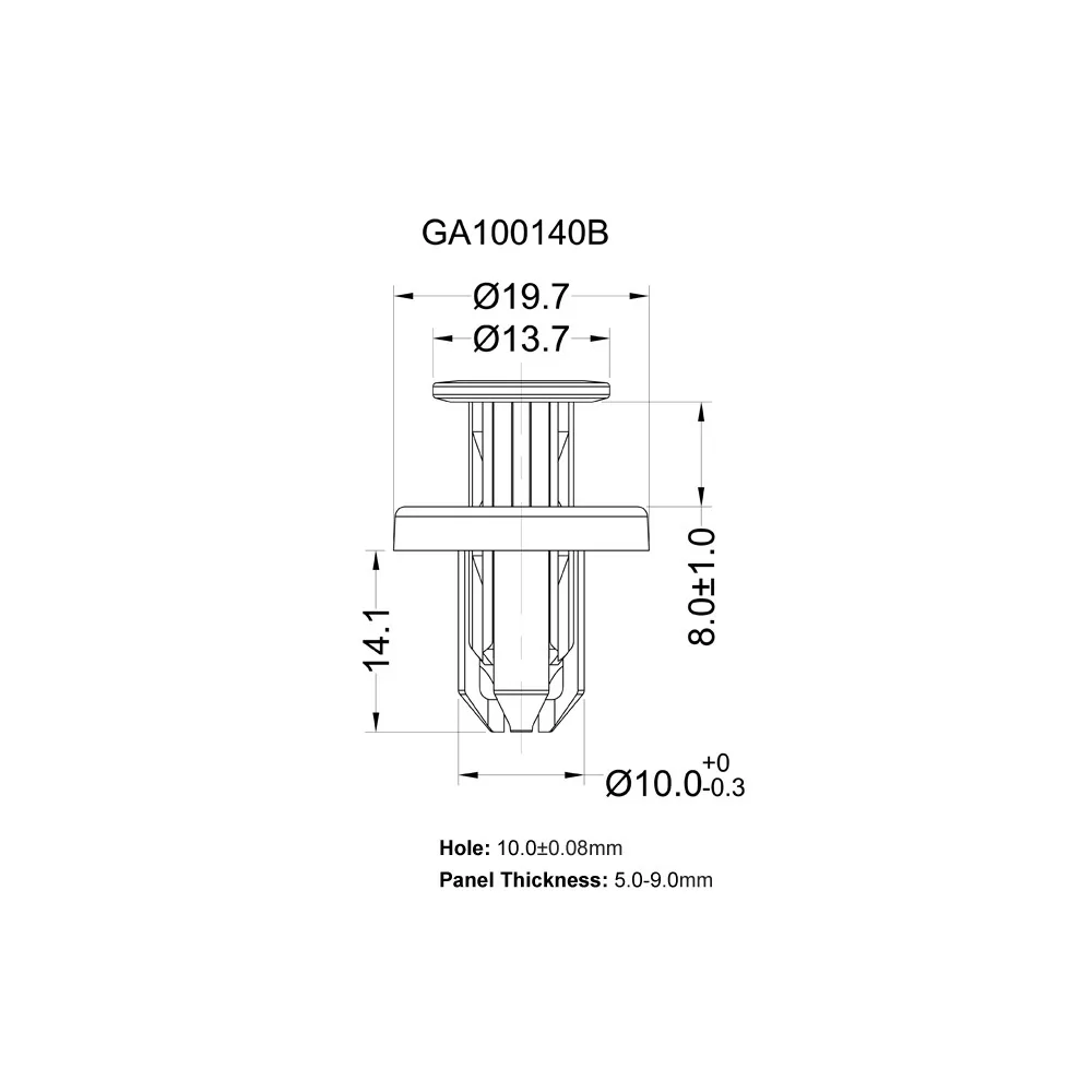 GA100140B - Rivets à rupture brusque, rivets à expansion | Gecko Fastener GmbH