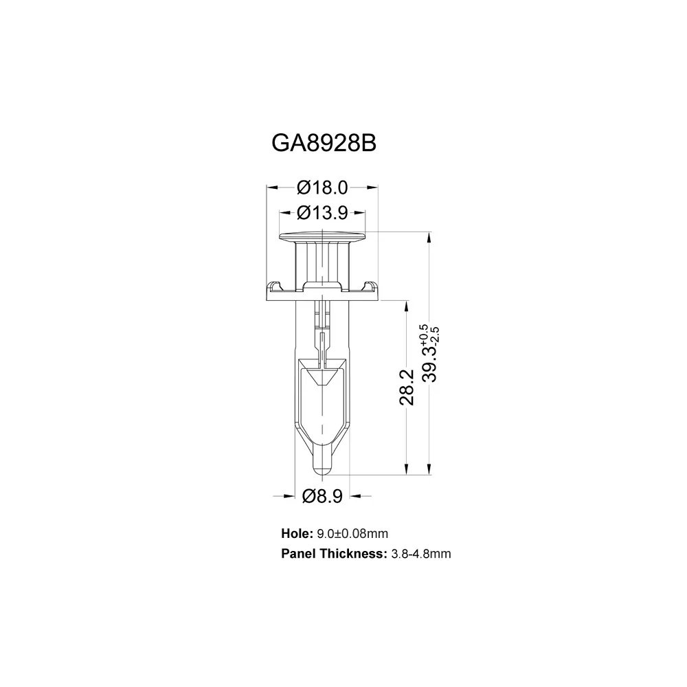 GA8928B - Drukknopen | Gecko Fastener GmbH