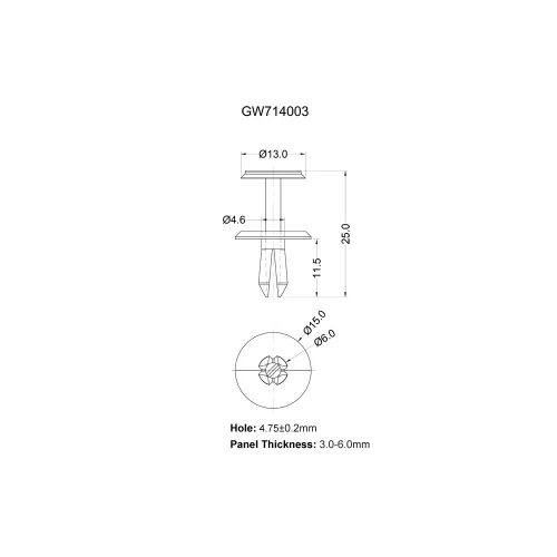 GW714003 - Remaches de presión | Gecko Fastener GmbH