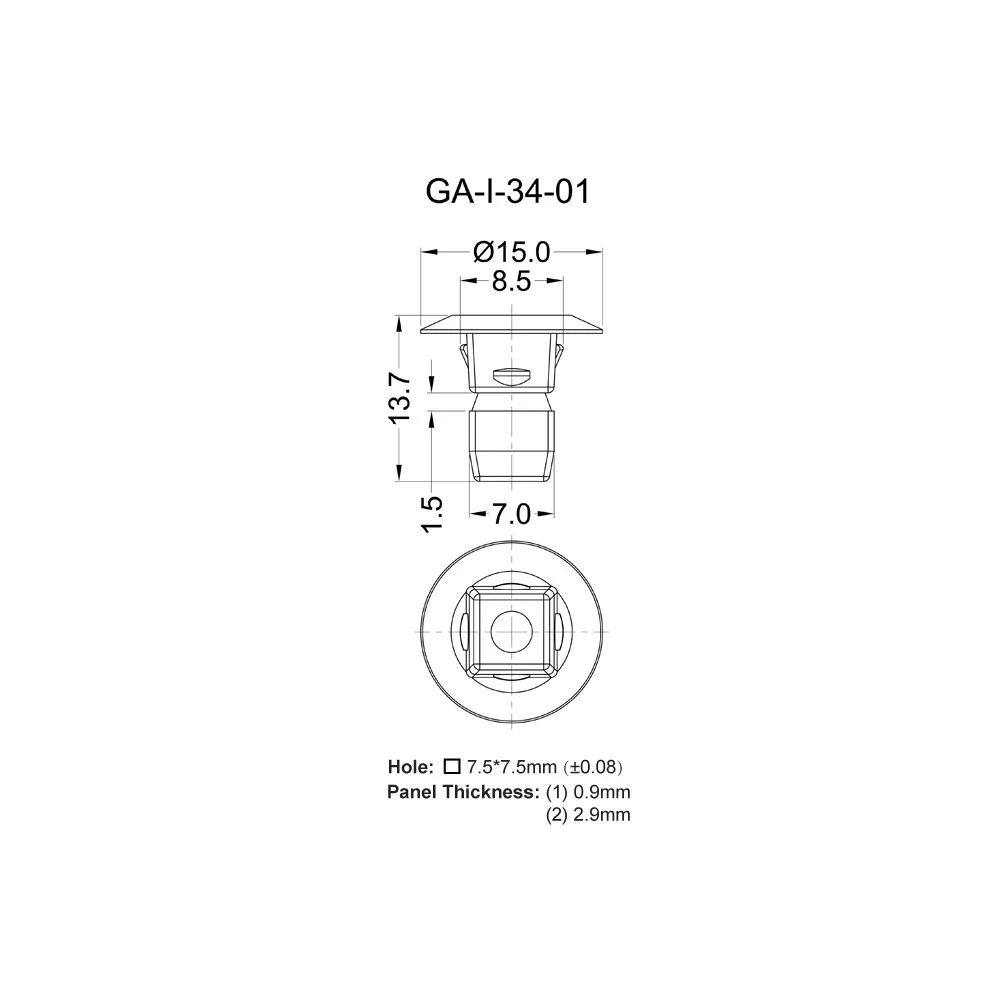 GA-I-34-01 - Mounting clip | Gecko Fastener GmbH