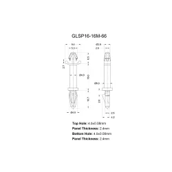 GLSP16-16M-66 - Abstandshalter mit Verriegelung | Gecko Fastener GmbH 2