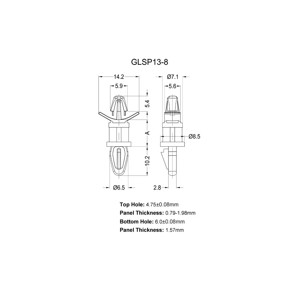 GLSP13-8 - Leiterplatten Abstandshalter | Gecko Fastener GmbH