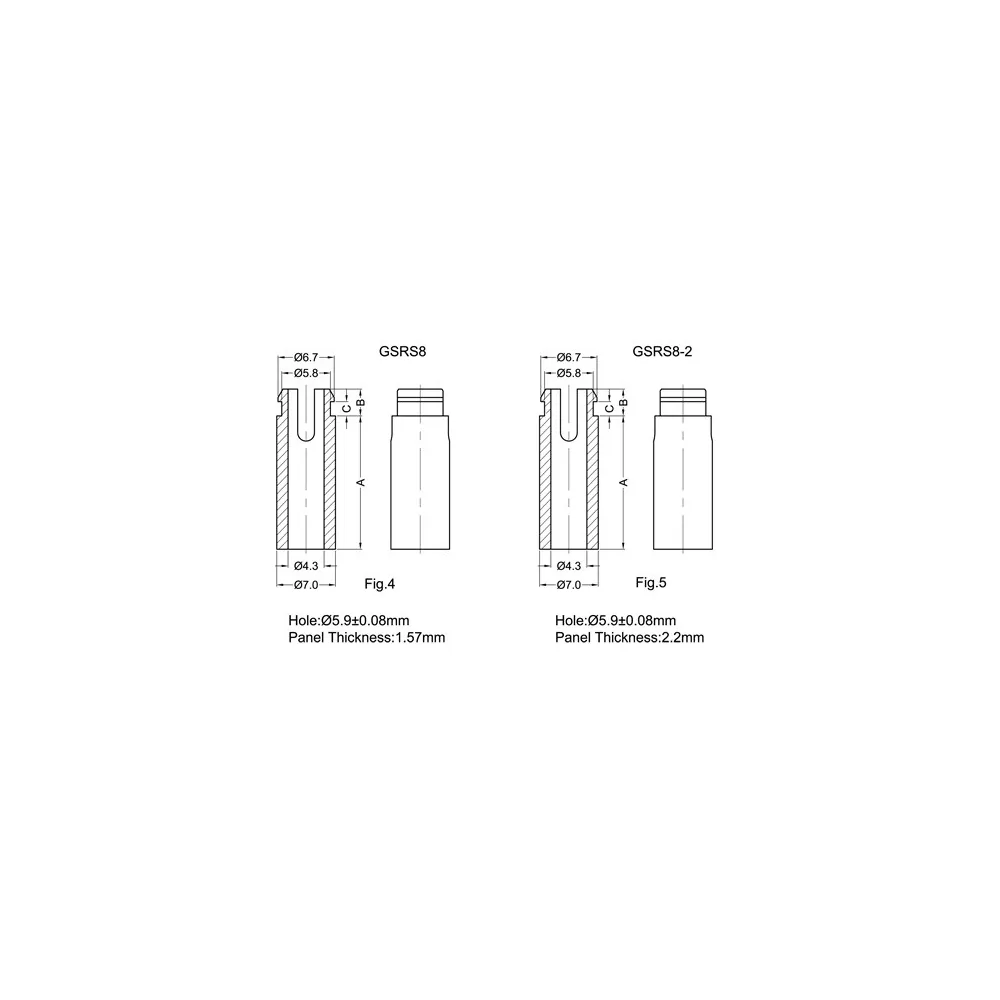 GSRS8 / SRS8 / afstandsrol zelfhoudend | Gecko Fastener GmbH