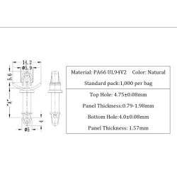 GLSP7 / LCBS-7 / Entretoises & PCB | Gecko Fastener GmbH 2
