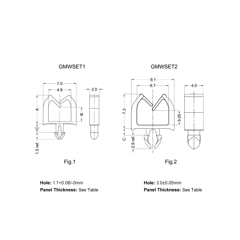 GMWSET / MWSET / Miniatur-Kabelhalter | Gecko Fastener GmbH