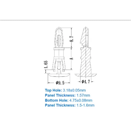 GLCBSC2 / RLCBSR / Flachkopf-Abstandshalter | Gecko Fastener GmbH
