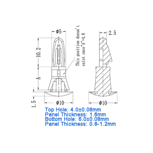 GLCBSC4 / CRLCBSR / Flachkopf-Abstandshalter | Gecko Fastener GmbH