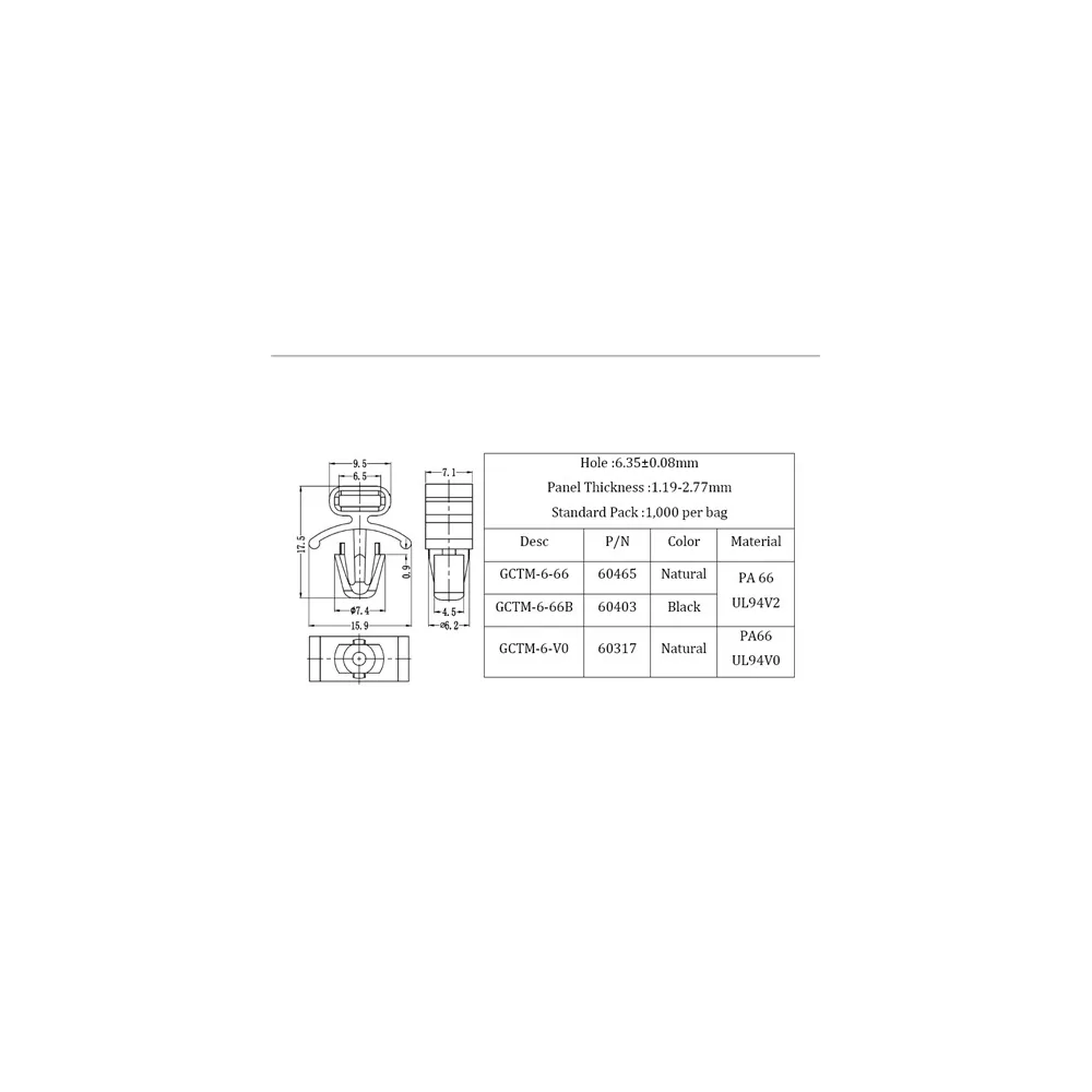 GCTM-6 / FTH-6 | Kabelbinderhalter Leiterplatte | Gecko Fastener GmbH