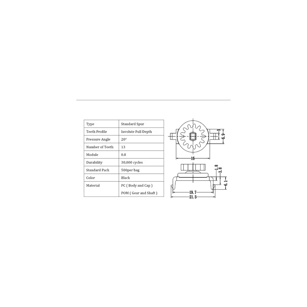 DMP-A2 / RFRT | Rotation damper with gear wheel | Gecko Fastener GmbH
