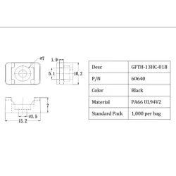 GFTH-13HC-01B / FTH-13HC | Base de montaje | Gecko Fastener GmbH 2