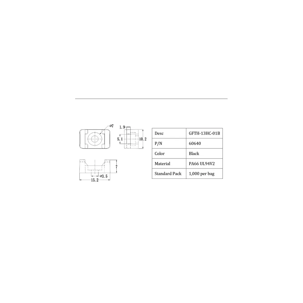 GFTH-13HC-01B / FTH-13HC | Socle de montage | Gecko Fastener GmbH