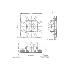 GFTH-7A1 / FTH-7-01 | Flachkabelhalter Klebefläche | Gecko Fastener GmbH 2