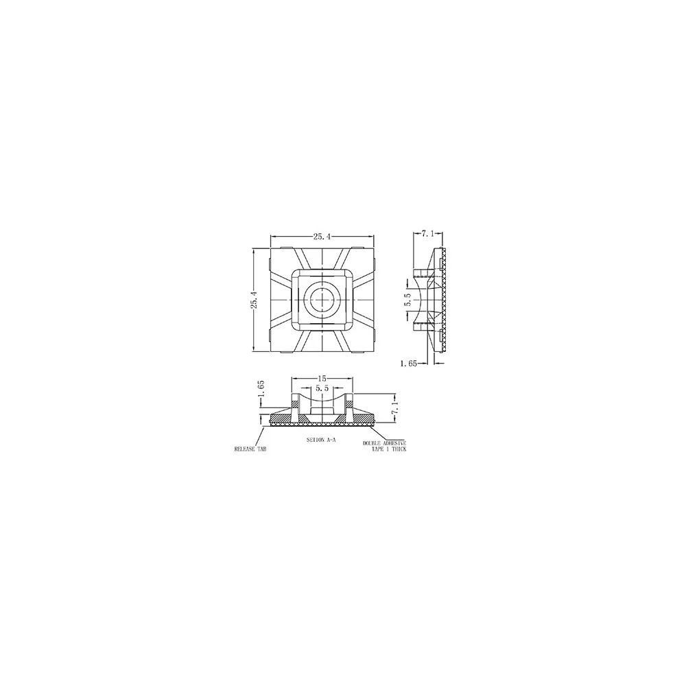GFTH-7A1 / FTH-7-01 | Soporte de cable plano superficie adhesiva