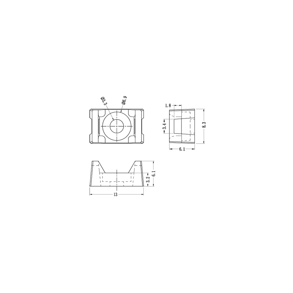 GFTH-28RS / FTH | Mounting base / Cable tie holder | Gecko Fastener GmbH