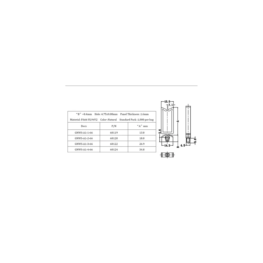 GNWS-A1 / WS-A | Support de câble fixation par ancrage expansible