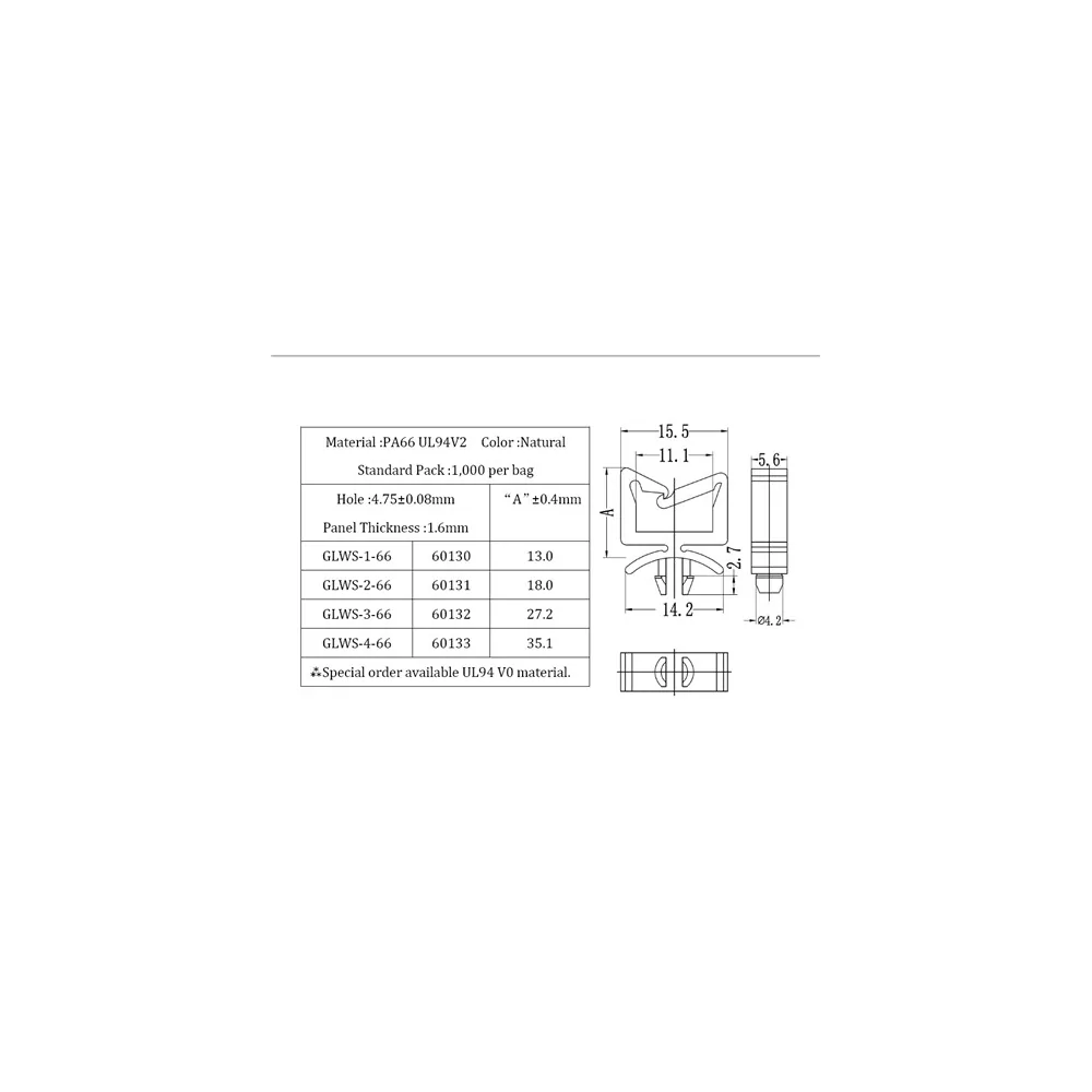 GLWS / LWS | Support de câble avec verrouillage | Gecko Fastener GmbH