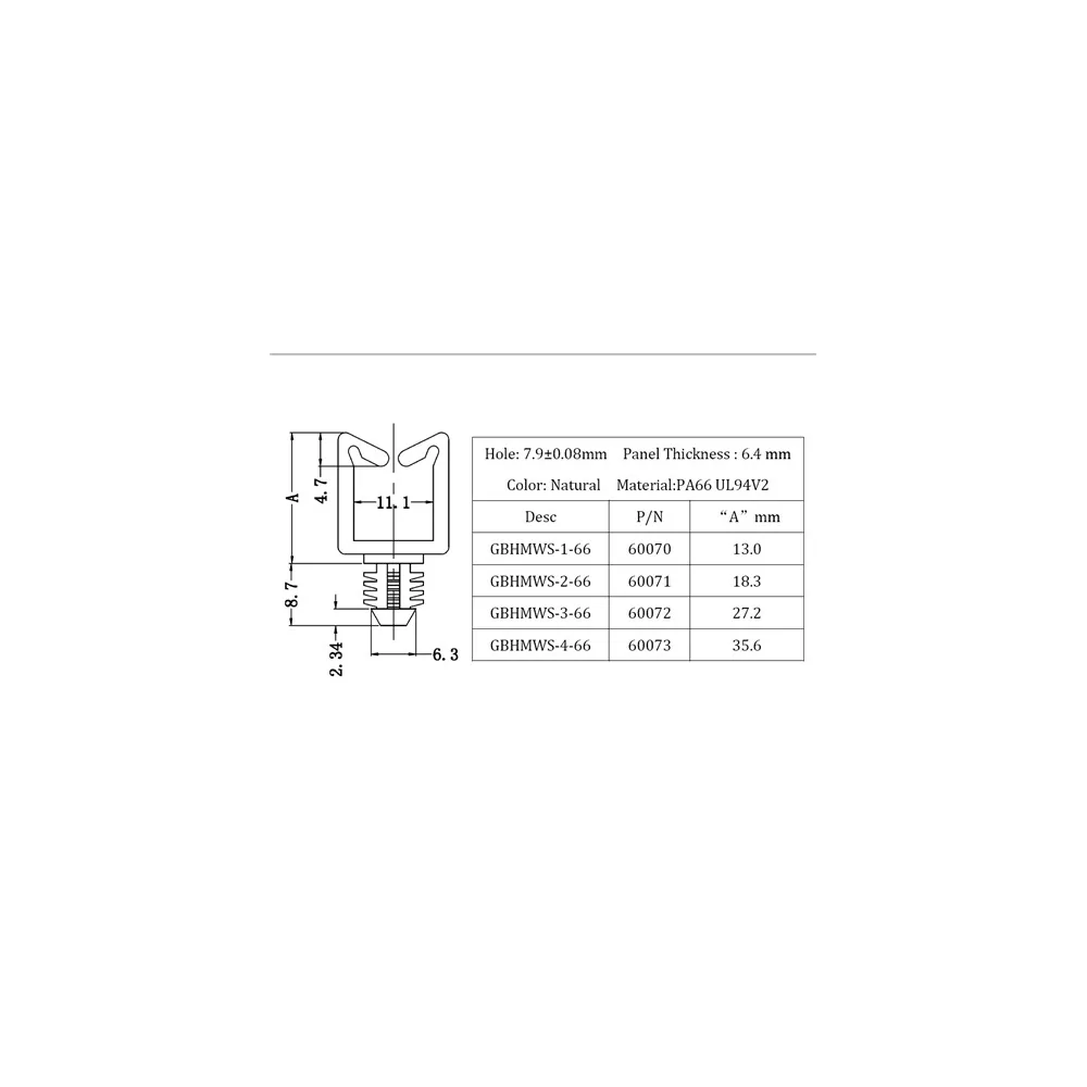 GBHMWS / WSBH / Kabelhouder voor blindegatmontage | Gecko Fastener GmbH