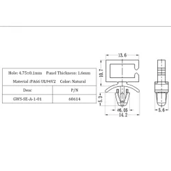 GWS-SE-A / WS-SE-A / Kabelhouder voor printplaten | Gecko Fastener GmbH 2