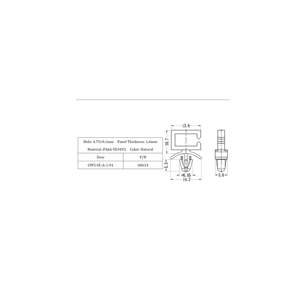 GWS-SE-A / WS-SE-A / Kabelhalter für Leiterplatte | Gecko Fastener GmbH