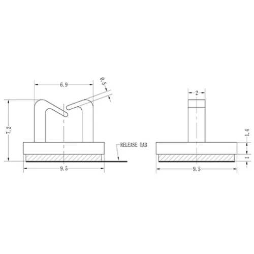 GMWSB-3 / MWSB / Miniaturkabelhalter mit Klebeboden | Gecko Fastener GmbH