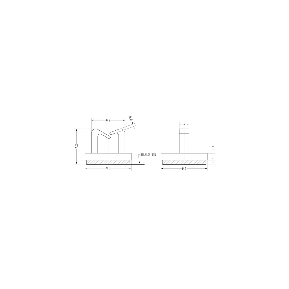 GMWSB-3 / MWSB / Miniaturkabelhalter mit Klebeboden | Gecko Fastener GmbH
