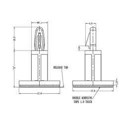GCBS | Distanziatore - con/senza blocco, base adesiva | Gecko Fastener GmbH 2