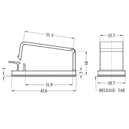 G037 | Ribbon cable holder with adhesive base | Gecko Fastener GmbH
