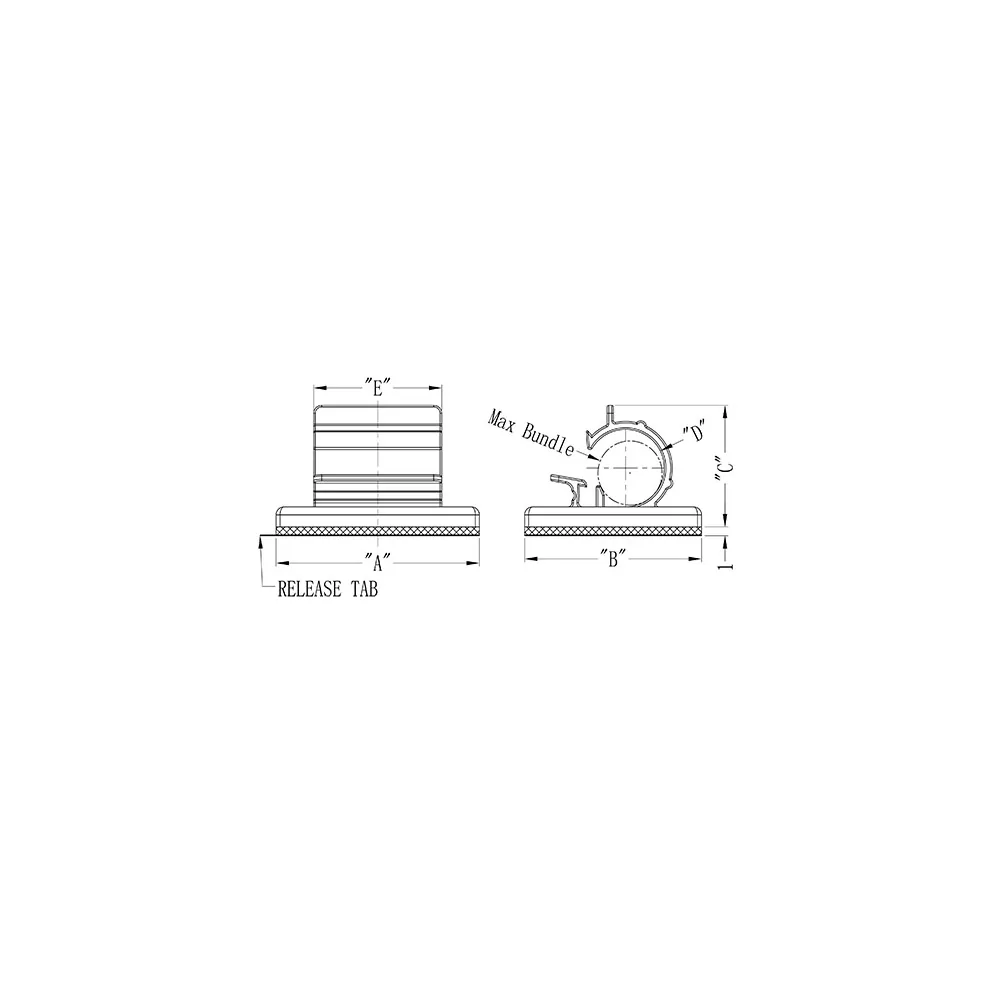 G021 | Support de câbles réglable avec fond adhésif | Gecko Fastener GmbH