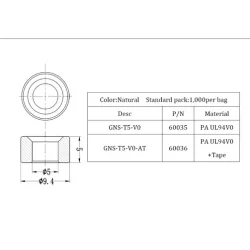 GNS-T5 | Afstandsbussen, met/zonder plakstrips | Gecko Fastener GmbH 2