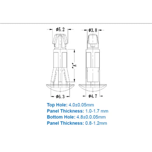 GRCD / Espaciador de cabeza plana y PCB | Gecko Fastener GmbH