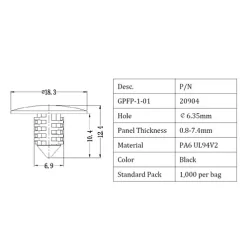 GPFP / PFP-7-01 | Fermeture à cliquet | Gecko Fastener GmbH 2