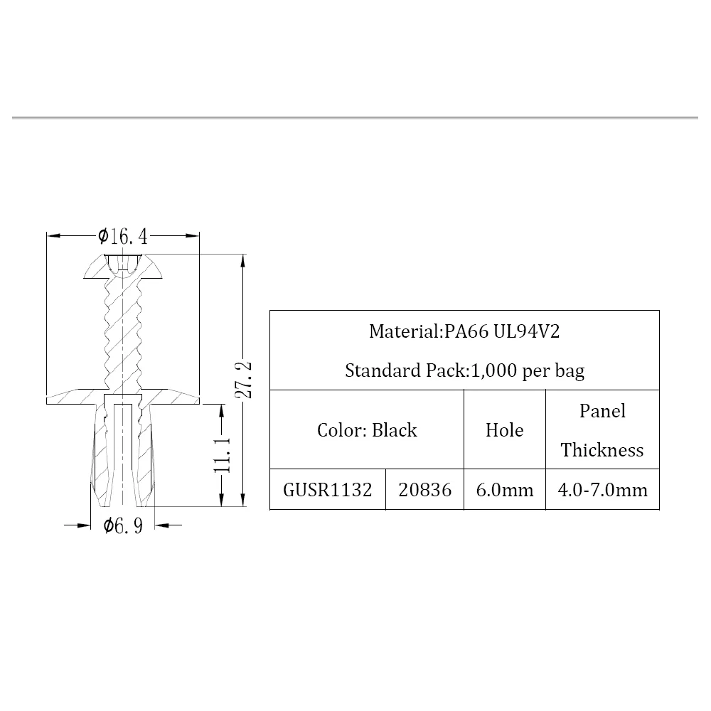 GUSR1132 / USR-1132 / Screw rivets | Gecko Fastener GmbH