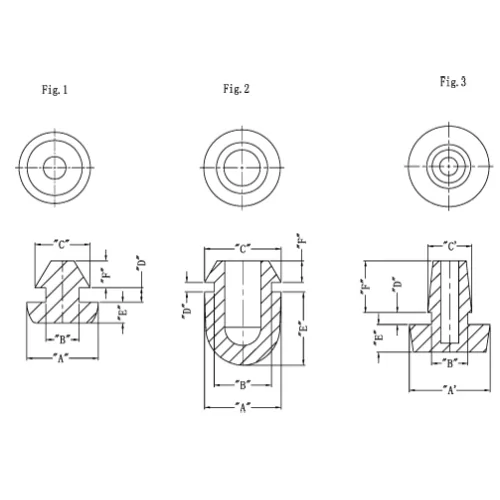 GPOF / POF | Housing foot, Buffer foot, For pressing in | Gecko Fastener GmbH