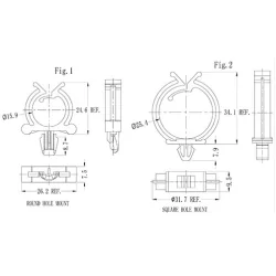 GRWS / RWS | Round cable saddle for printed circuit board | Gecko Fastener GmbH 2