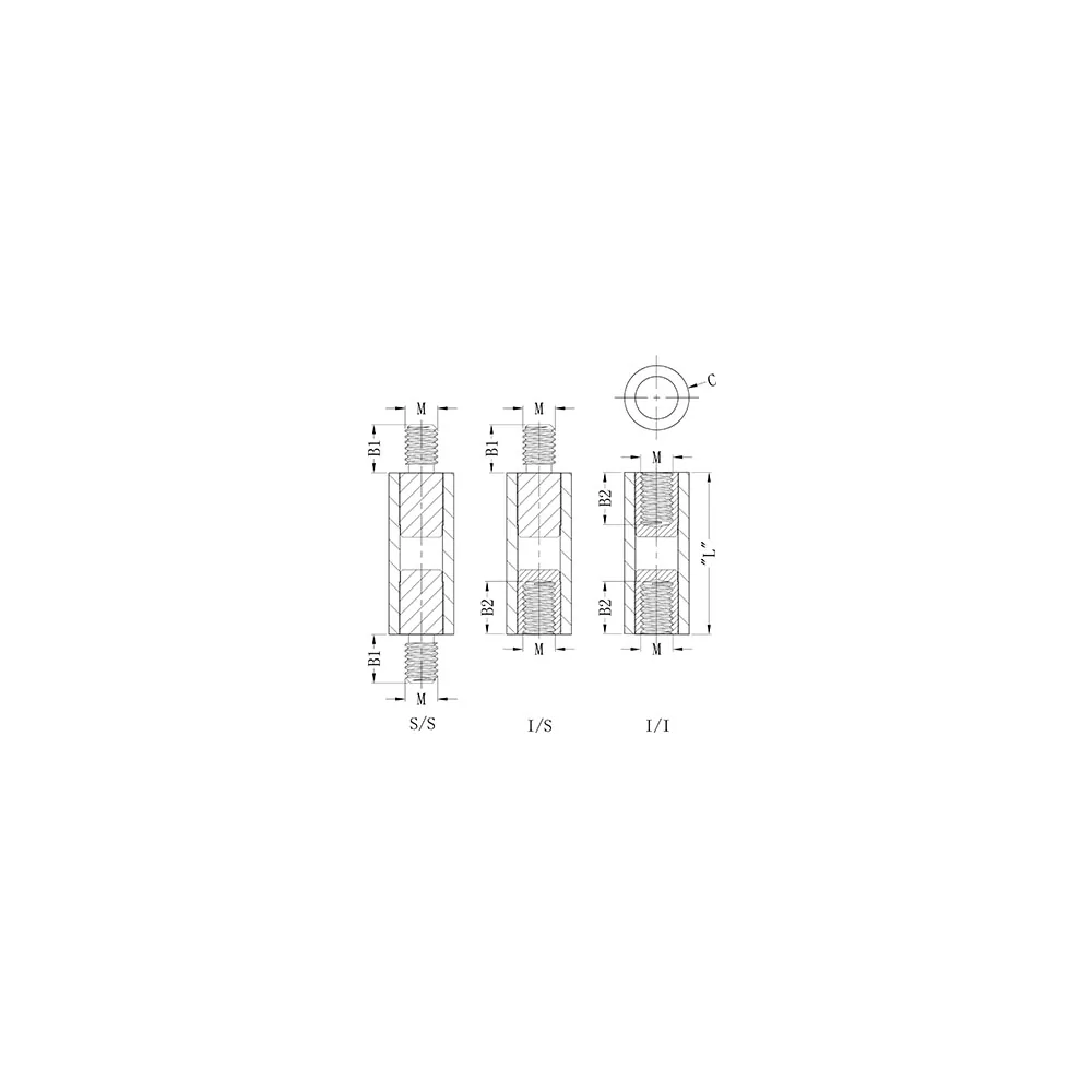 GRSP-HTS-M2 / TNM / Afstandhouder met messing draad| Gecko Fastener GmbH