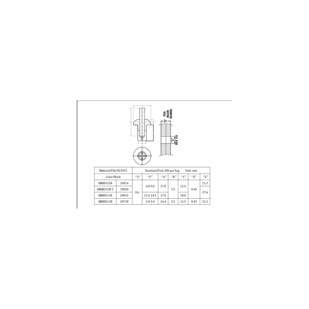 GRS / PPR | Plastic uitzetnagels plat | Gecko Fastener GmbH