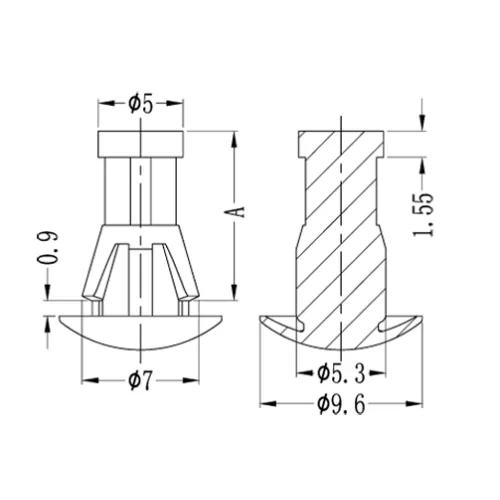 GNPS | Clavijas de soporte de cabeza plana | Gecko Fastener GmbH