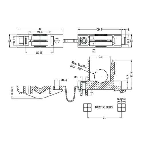 GHMCC-4 / HMCC-4 | Cable strain relief | Gecko Fastener GmbH