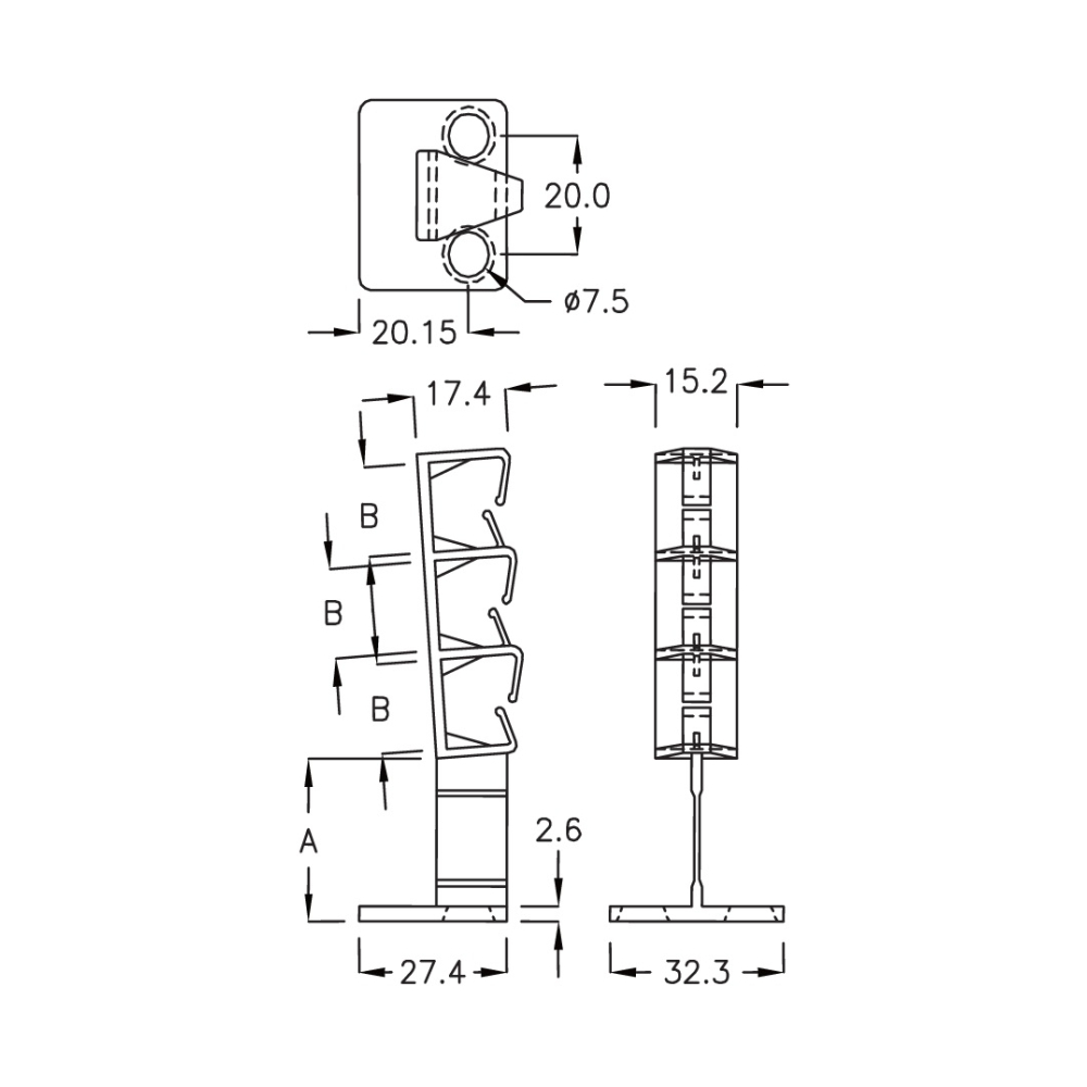 G3CH-15 - Supporto per cavi (Wire Saddle) | Gecko Fastener GmbH