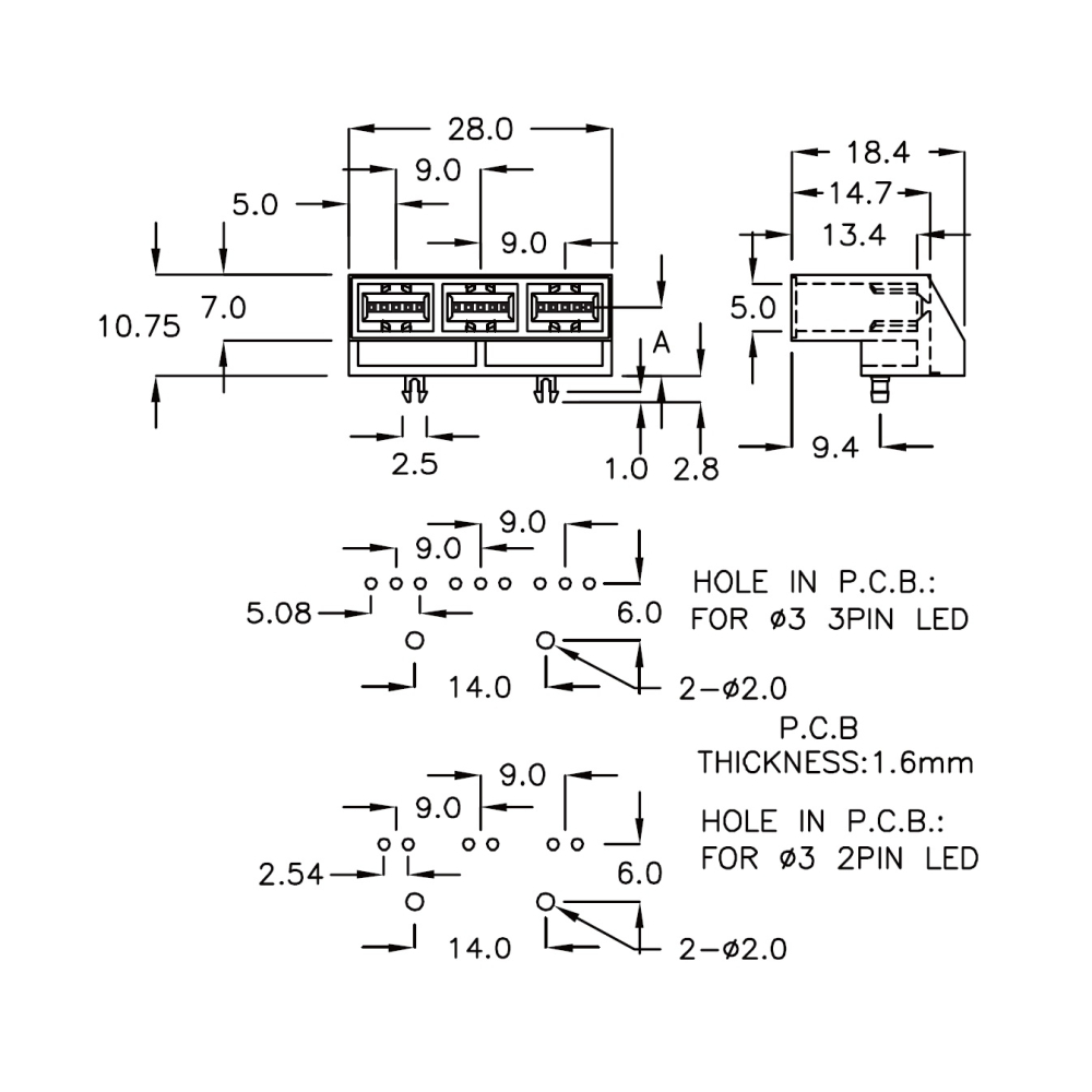 G3LED-3H - LED housing | Gecko Fastener GmbH
