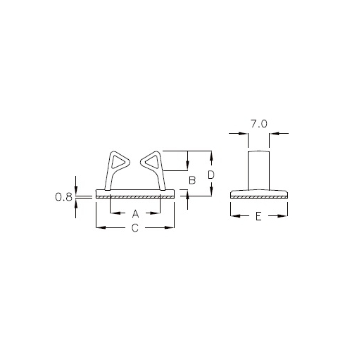 GAB-15H - Supporto per cavi (Wire Mount) | Gecko Fastener GmbH
